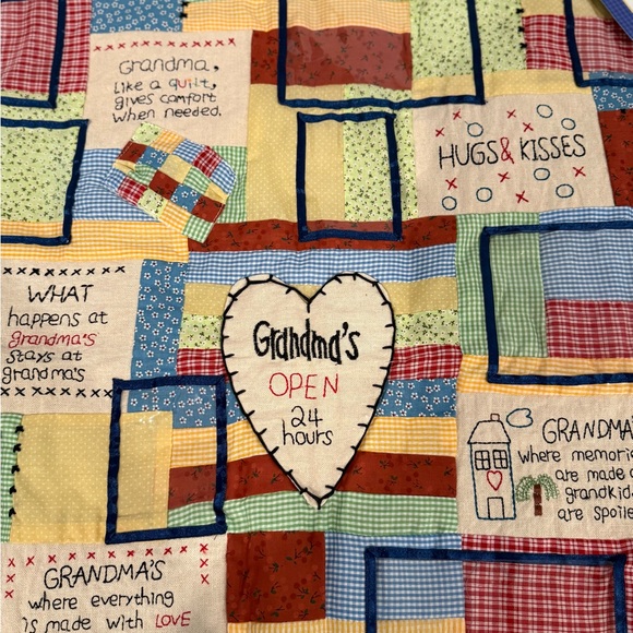 NWT Quilt Grandma’s Photo Wall Hanging  Embroidered Family Patch Work  27x30 - Picture 3 of 5